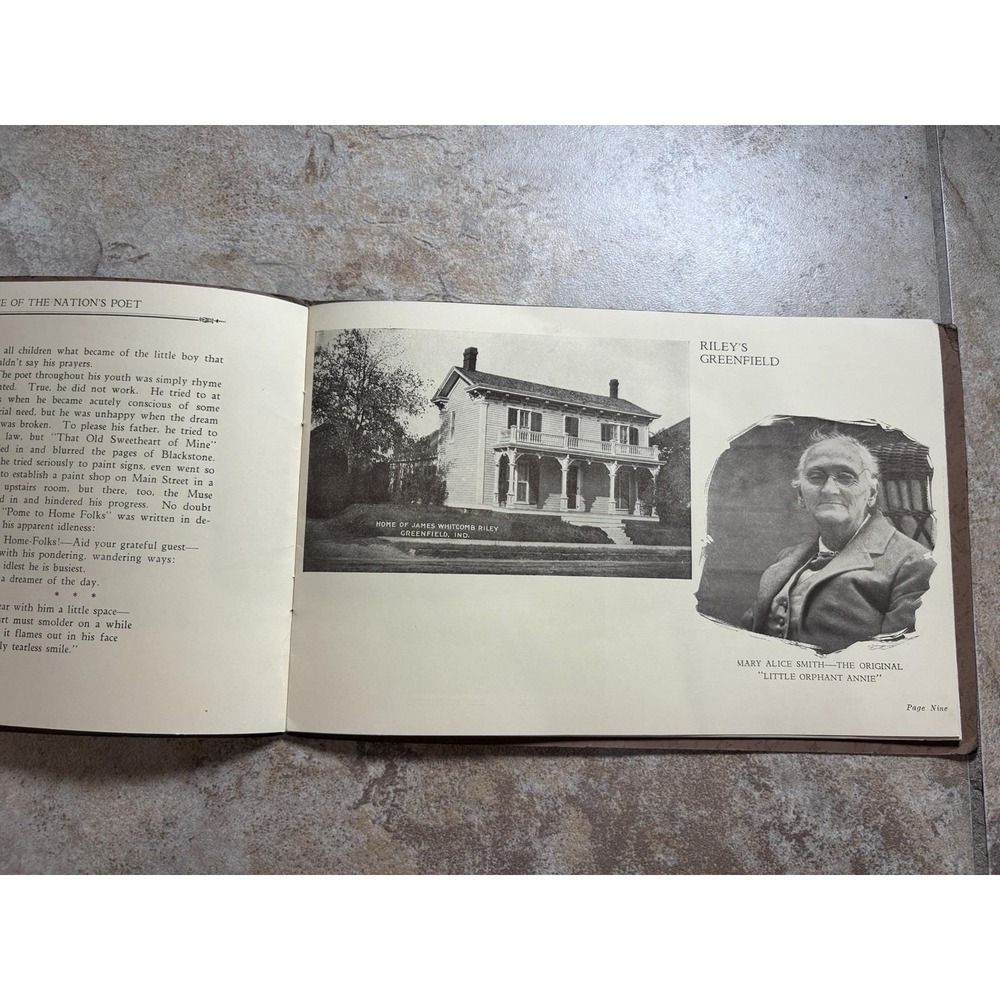 1926 James Whitcomb Riley Greenfield Indiana Souvenir Book Minnie Belle Mitchell - Picture 3 of 5